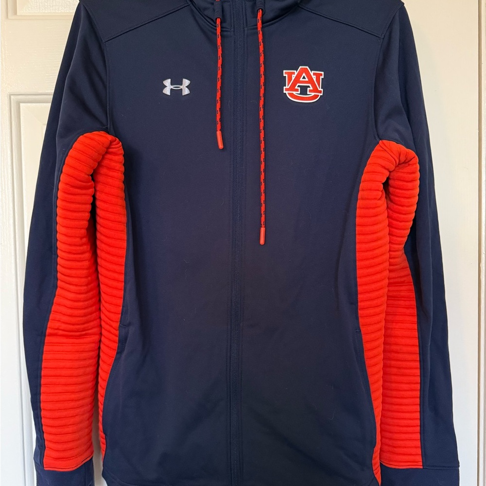 Under Armour Dark Blue Zip-Up Hoodie with Auburn Alabama Logo